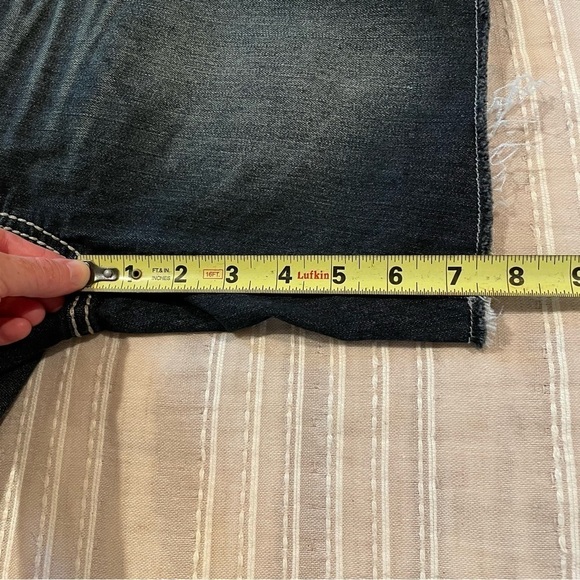 Mudd Mid Rise Dark Wash Denim Jean Bermuda Shorts Juniors 5 - Picture 6 of 6